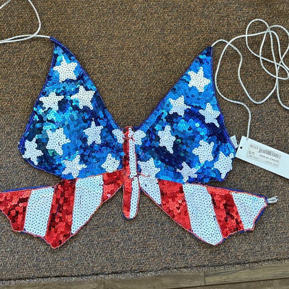 Red White and Blue Bikini Top Stars and stripes